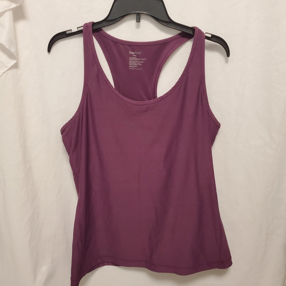 GAP Body Tank Top Womens Large Purple Sleeveless Racer Back Yoga Workout Stretch